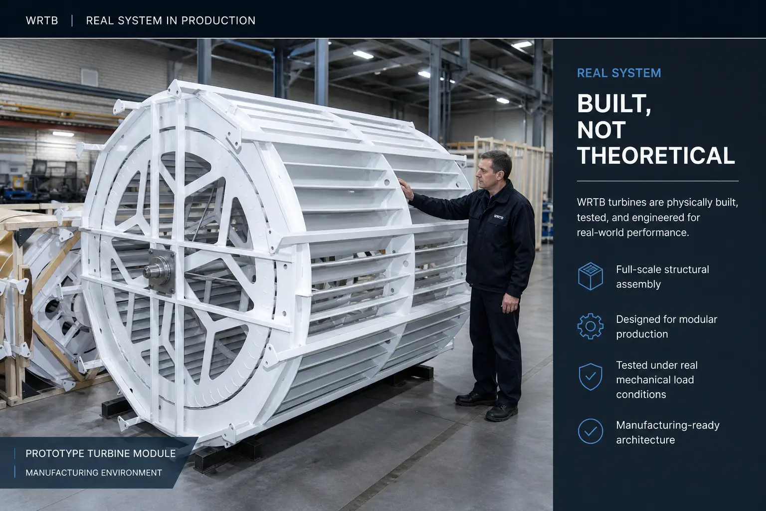 WRTB turbine module in production facility